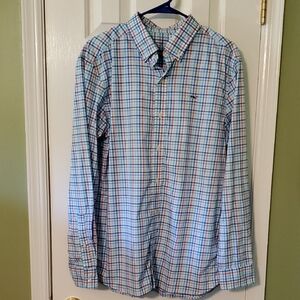 Vineyard Vines Blue and Red Casual Button Down Shirt